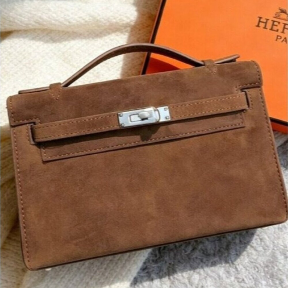 Hermès Doblis Kelly Pochette Brown Mini Bags